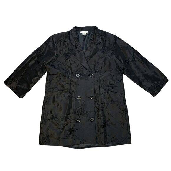 Dorman Black Blazer Floral Embroidery 3/4 Sleeve Special Event Women's Size XL - Picture 5 of 7
